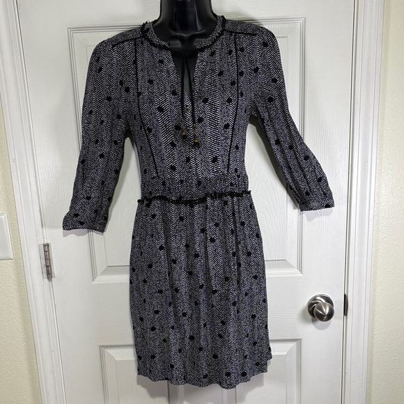 Maeve Anthropologie Black/White Design Women's Dress Sz Small - Picture 1 of 10